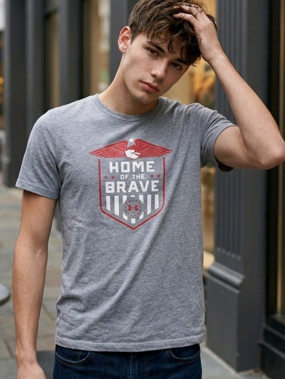 Under Armour Men S Home of the Brave WWP HeatGear Patriotic Eagle Graphic Tee